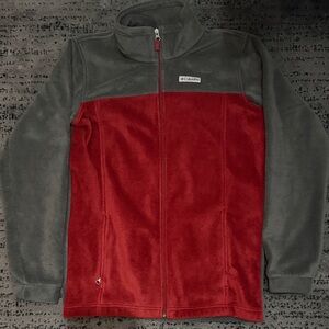Columbia Men's Two-Tone Red and Gray fleece Jacket